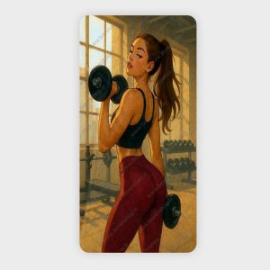 حوله ورزشی طرح دمبل دختر کد 8270